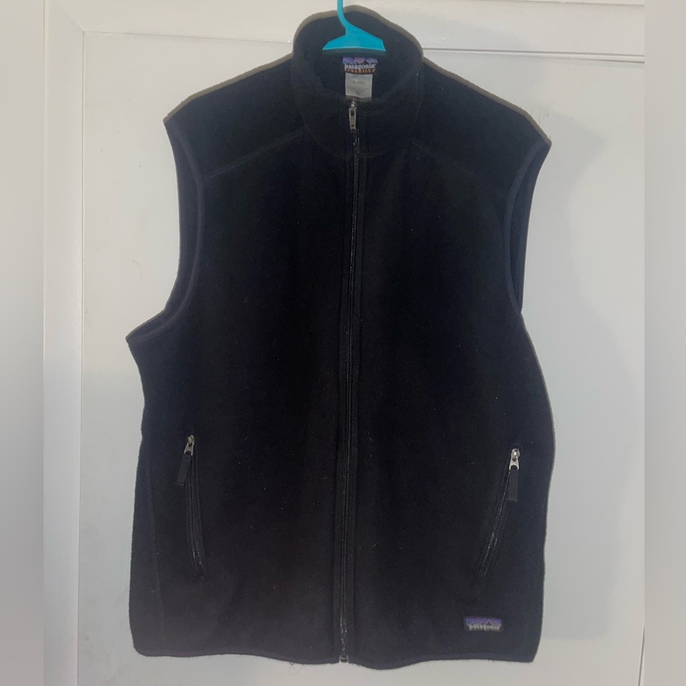 Vintage Patagonia Fleece Vest Black Sherpa Outdoor Hiking Wear